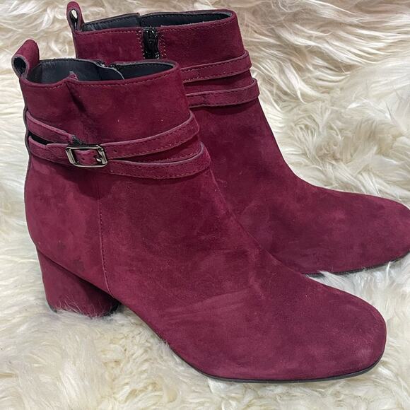 Paul Green Shoes - Paul Green Sydney Ankle Boot NWOB Burgundy Suede MSRP $499 shoe size 8.5